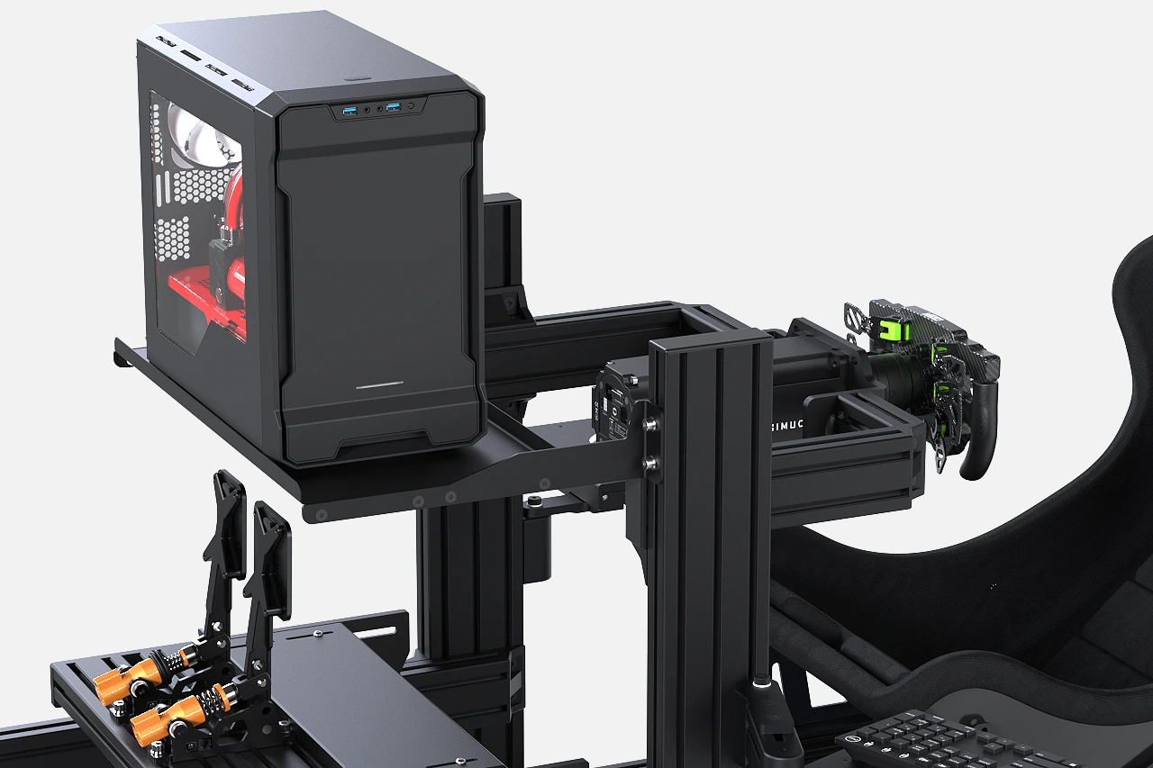 sim racing chassis PC tray support